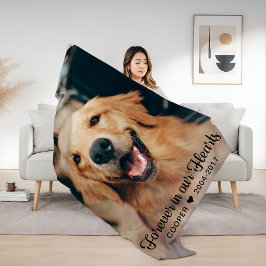 Für immer in unserem Hearts Pet Memorial Foto Fleecedecke