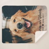 Für immer in unserem Hearts Pet Memorial Foto Keep Sherpadecke (Vorderseite (Horizontal))