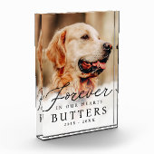 Für immer in unserem Hearts Pet Memorial Modern Fotoblock (Links)