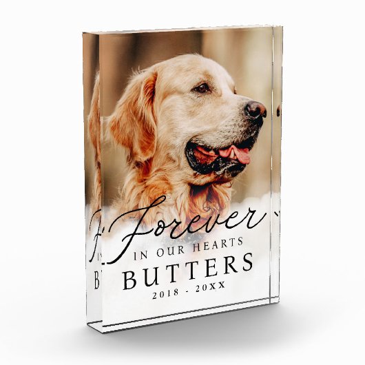 Für immer in unserem Hearts Pet Memorial Modern Fotoblock (Links)