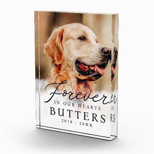 Für immer in unserem Hearts Pet Memorial Modern Fotoblock (Rechts)