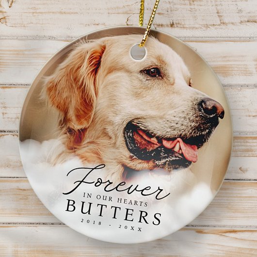 Für immer in unserem Hearts Pet Memorial Modernes Keramik Ornament
