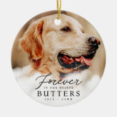 Für immer in unserem Hearts Pet Memorial Modernes Keramik Ornament (Vorne)