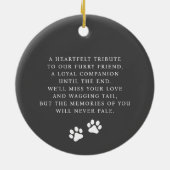 Für immer in unserem Hearts Pet Memorial Modernes Keramik Ornament (Hinten)