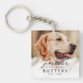 Für immer in unserem Hearts Pet Memorial Modernes  Schlüsselanhänger (Vorderseite)