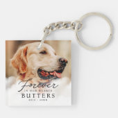 Für immer in unserem Hearts Pet Memorial Modernes Schlüsselanhänger (Rückseite)