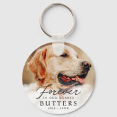 Für immer in unserem Hearts Pet Memorial Modernes Schlüsselanhänger (Rückseite)