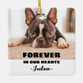 Für immer in unserem Hearts Pet Memorial Ornament (Vorderseite)