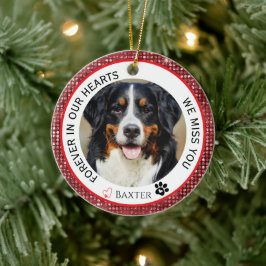 Für immer in unserem Hearts Pet Memorial Red Keramik Ornament