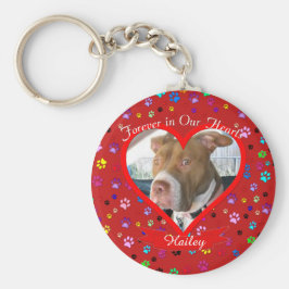 Für immer in unserem Hearts Pet Memorial Schlüsselanhänger