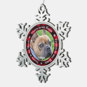 Für immer in unserem Hearts Red Kariert Pet Dog Me Schneeflocken Zinn-Ornament (Rechts)