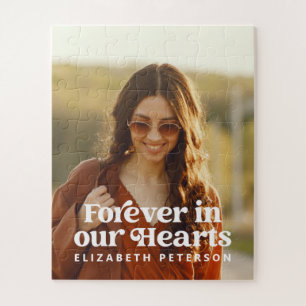 Für immer in unserem Hearts Simple Custom Foto Me Puzzle