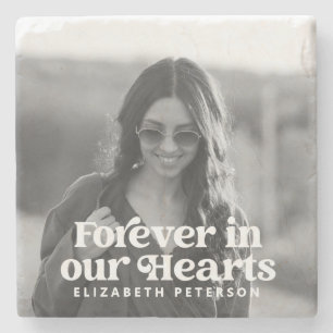 Für immer in unserem Hearts Simple Custom Foto Me Steinuntersetzer