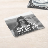 Für immer in unserem Hearts Simple Custom Foto Mem Rechteckiger Pappuntersetzer (angewinkelt)