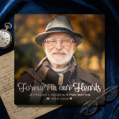 Für immer in unserem Hearts Typografy Memorial Fot Fotoplatte
