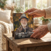 Für immer in unserem Hearts Typografy Memorial Fot Fotoplatte