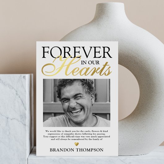 Für immer in unserem Herz Beerdigung Dankeschön Ka Dankeskarte