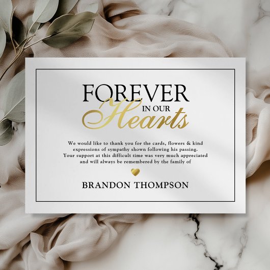 Für immer in unserem Herz Beerdigung Dankeschön Ka Dankeskarte