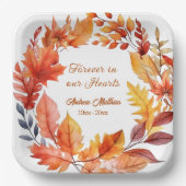 Für immer in unserem Herz Beerdigung Fall Bloralfa Pappteller (Vorderseite)