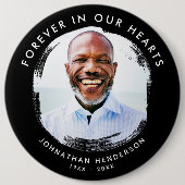 Für immer in unserem Herz Beerdigung/Gedenkfest Fo Button (Vorderseite)