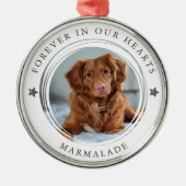 Für immer in unserem Herz Beileid Haustier Foto Ornament Aus Metall (Vorne)