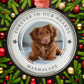 Für immer in unserem Herz Beileid Haustier Foto Ornament Aus Metall