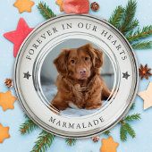 Für immer in unserem Herz Beileid Haustier Foto Ornament Aus Metall