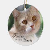 Für immer in unserem Herz Cat Foto Keramik Ornament (Links)