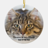 Für immer in unserem Herz Cat Foto Pet Memorial Keramik Ornament (Vorne)