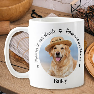 Für immer in unserem Herz Custom 2 Foto Pet Memori Kaffeetasse