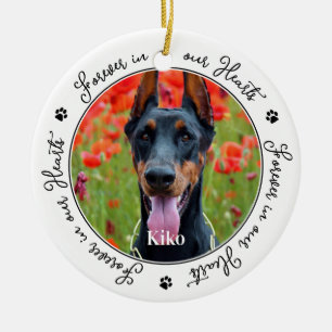 Für immer in unserem Herz Custom 2 Foto Pet Memori Keramik Ornament