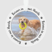 Für immer in unserem Herz Custom 2 Foto Pet Memori Ornament (Rückseite)