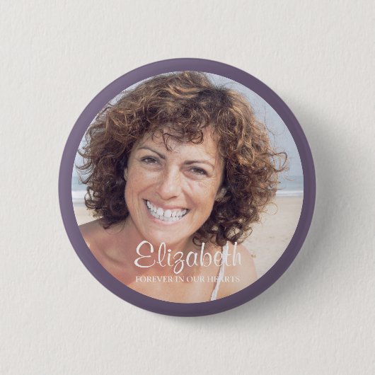 Für immer in unserem Herz-Custom-Foto-Memorial Button (Vorderseite)