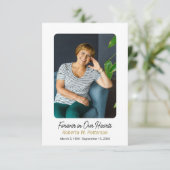 Für immer in unserem Herz Foto Beerdigung Dankesch Einladung (Stehend Vorderseite)