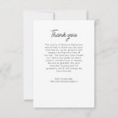 Für immer in unserem Herz Foto Beerdigung Dankesch Einladung (Rückseite)