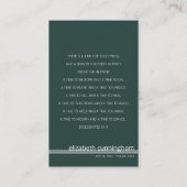 Für immer in unserem Herz Foto Beerdigungskarte Visitenkarte (Rückseite)