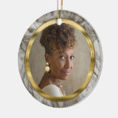 Für immer in unserem Herz-Foto Keramik Ornament (Links)