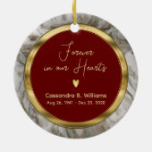 Für immer in unserem Herz-Foto Keramik Ornament (Hinten)