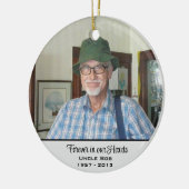 Für immer in unserem Herz-Gedächtnis Keramik Ornament (Links)