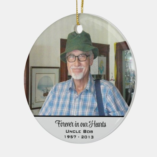 Für immer in unserem Herz-Gedächtnis Keramik Ornament (Links)