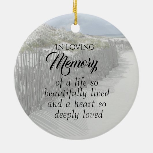 Für immer in unserem Herz-Gedächtnis Keramik Ornament (Hinten)