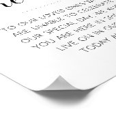 Für immer in unserem Herz-Hochzeitsgedanken Poster (Ecke)