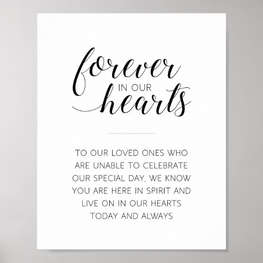 Für immer in unserem Herz-Hochzeitsgedanken Poster (Vorne)