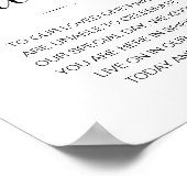 Für immer in unserem Herz-Hochzeitsgedanken Poster (Ecke)