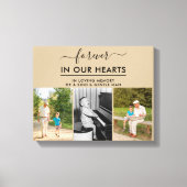 Für immer in unserem Herz Love Memory 3 Foto Beige Leinwanddruck (Vorderseite)
