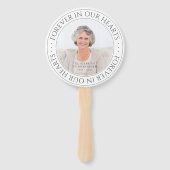 Für immer in unserem Herz Memorial Elegantes Foto Fächer (Rückseite)