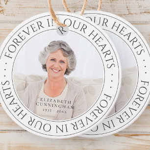 Für immer in unserem Herz Memorial Elegantes Foto Geschenkanhänger