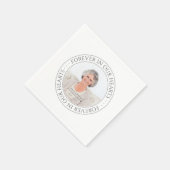 Für immer in unserem Herz Memorial Elegantes Foto Serviette (Ecke)
