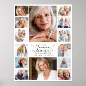 Für immer in unserem Herz Multi Foto Collage Memor Poster (Vorne)