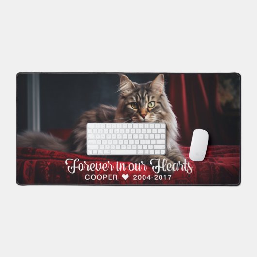 Für immer in unserem Herz Pet Keepake Foto Schreibtischunterlage (Tastatur & Maus)